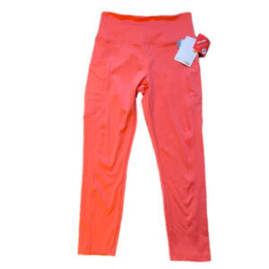 Marika New Size S High Waist Capri Legging Color Rose of Fashion Mesh‎ Pockets